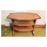 Mid Century Modern 3 Tiered Wooden Side Table.
