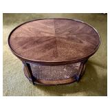 Mid-Century Modern Oval Coffee Table w/ Caned