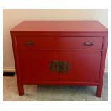 1960's Century Furniture Red Asian Cabinet.