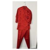 Gorgeous VTG 60's Chinese Silk Tunic & Slacks sz