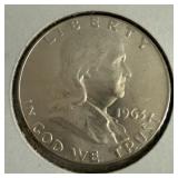 1963-D Franklin Hald Dollar AU