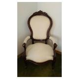 1940's Antique Victorian Carved Wooden Armchair