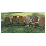6-VTG 1930's Wooden Folding Chairs by American