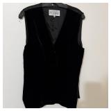 VTG Gianfranco Ferre' Black Velvet V-Neck Vest.
