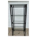 67x30 Glass & Metal Black Shelving. Excellent