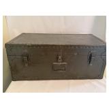 Vtg Military Field Desk Storage Trunk