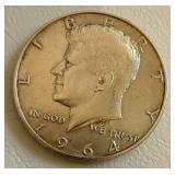 1964 D Kennedy Half Dollar AU
