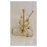 Vtg 1960's Rolly Polly Rocks Glasses in Gold