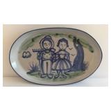 VTG MA Hadley L Serving Platter, Stoneware Folk