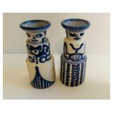 VTG MA Hadley Bride & Groom Candle Holders. Folk