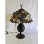 TIFFINY STYLE LEADED GLASS LAMP - RESERVE $50