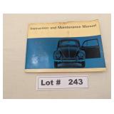 1967 MODEL VOLKS WAGON INSTRUCTION AND MAINTENANCE