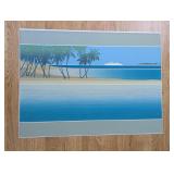 CRUISE SHIP BEACH SCENE SIGNED BY THE ARTIST AND N