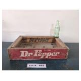 DR PEPPER CRATE AND COCA COLA BOTTLES
