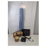SCARFS, PURSES, BARREL PURSE, PICKET FENCE PURSE