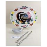 TURKEY PLATTER WITH ENGLISH GARDEN FINE BONE CHINA