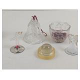CRYSTAL CROSS AND BELL, FROSTED GLASS ANGLE, CANDL