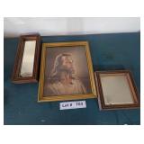 FRAMED JESUS PICTURE AND MIRRORS