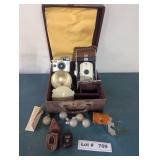 VINTAGE POLAROID LAND CAMERA MODEL 95, LIGHTS, ANS