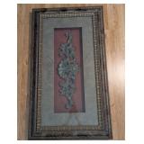 FRAMED LARGE FLORAL SCALLOPED ARTWORK