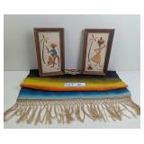 2 FRAMED ROBERT LYONS ART WORKS AND A SOUTHWEST TA