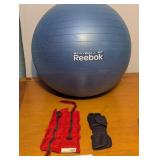 REEBOK STAYBALL, ANKLE WEIGHTS, HAND WEIGHTS