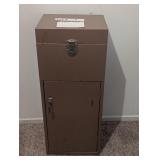 VINTAGE METAL FILE AND LOCKING STORAGE CABINET