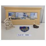 NAUTICAL TILES IN A WOODEN FRAME THAT CAN BE USED