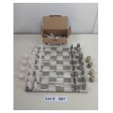 ONYX CHESS & CHECKER SET WITH EXTRA CHESS PIECES