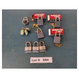 AMERICAN LOCKS NEW, MASTER LOCKS NO KEY, COMBINATI