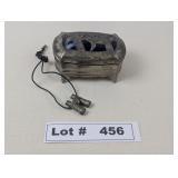 VINTAGE SILVER PLATED JEWELRY BOX AND BINOCULAR NE