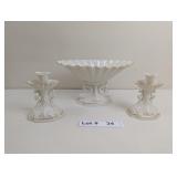 LENOX 24K GOLD TRIMMED CENTER PIECE BOWL AND CANDL