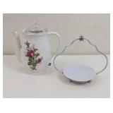 COFFEE POT WITH JAM JAR HOLDER AND SMALL SAUCER