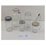 CROWN, BALL, AND KERR CANNING JARS AND BALL CANIST