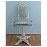 VINTAGE WROUGHT IRON SWIVEL BAR STOOL -  RESERVE $