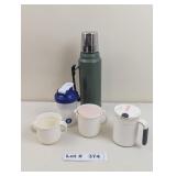 STANLEY VINTAGE THERMOS AND TUPPERWARE CREAMER AND