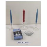 CANDLE STICKS AND CANDLES