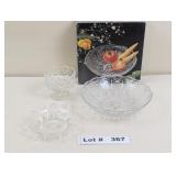VINTAGE CLEAR SERVING BOWLS