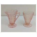 VINTAGE JEANNETTE "POINSETTIA" ETCHED PINK DEPRE