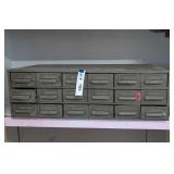 VINTAGE METAL CARDEX CABINET WITH CONTENTS
