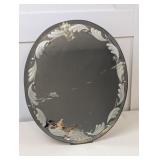 ANTIQUE STANDING ETCHED  MIRROR
