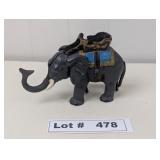 VINTAGE CAST IRON FUNCTIONING  MECHANICAL ELEPHANT