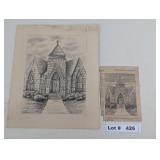 PENCIL REPLICA OF A NEWSPAPER PICTURE OF THE FIRST