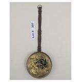 VINTAGE BRASS AND WOOD WALL HANGING