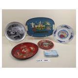 TRAVEL SOUVENIR COLLECTIBLE PLATES AND SERVING TRA