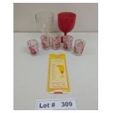 MIAMI RARE BIRD FARM SHOT GLASSES AND VINTAGE GOBL