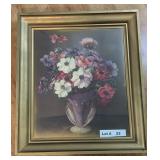 FRAMED FLORAL LITHOGRAPH