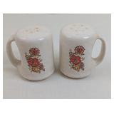 VINTAGE LARGE STONEWARE SALT AND PEPPER SHAKERS