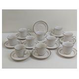 BAROQUE HEARTHSIDE STONEWARE - 10 CUPS AND SAUCERS