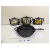 CAST IRON PAN AND TRIVETS